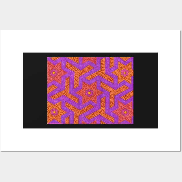 Tiles in orange and purples Wall Art by astrongwater